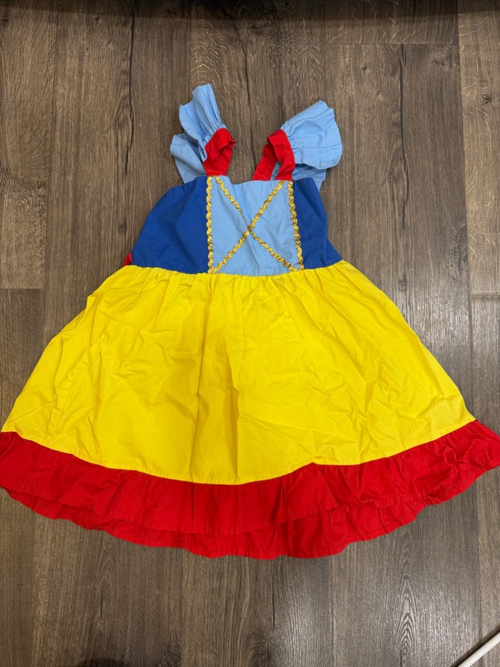 SHEIN Blue Yellow Red Girls Superhero Princess Costume Dress